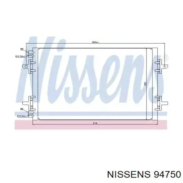94750 Nissens condensador aire acondicionado