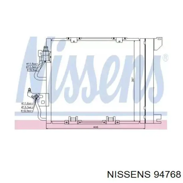Condensador aire acondicionado 94768 Nissens