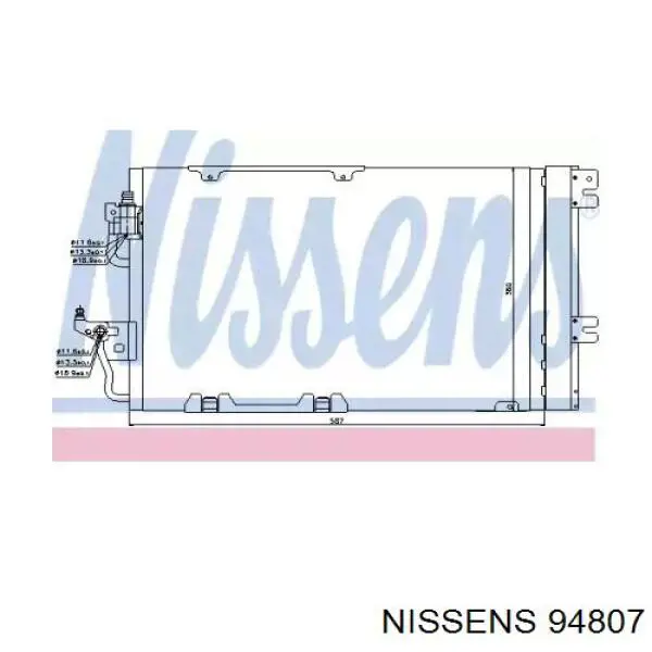 Condensador aire acondicionado 94807 Nissens