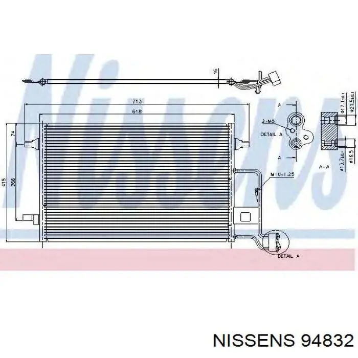 Condensador aire acondicionado 94832 Nissens