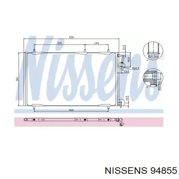 94855 Nissens condensador aire acondicionado