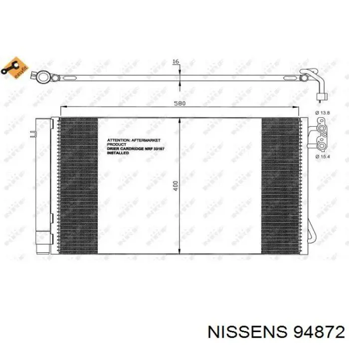 94872 Nissens condensador aire acondicionado