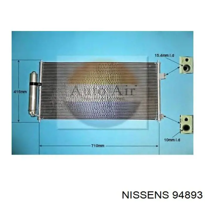 Condensador aire acondicionado 94893 Nissens