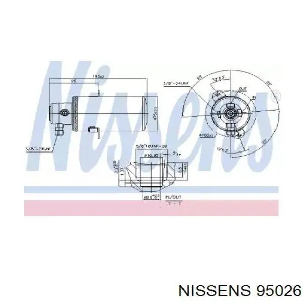 95026 Nissens Filtro deshidratante aire acondicionado