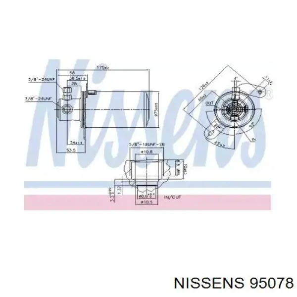 95078 Nissens receptor-secador del aire acondicionado