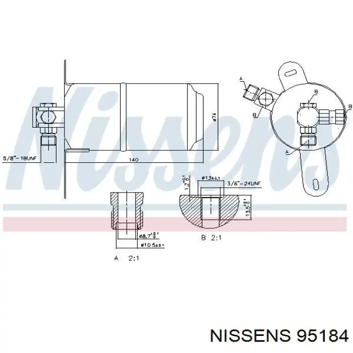 95184 Nissens receptor-secador del aire acondicionado