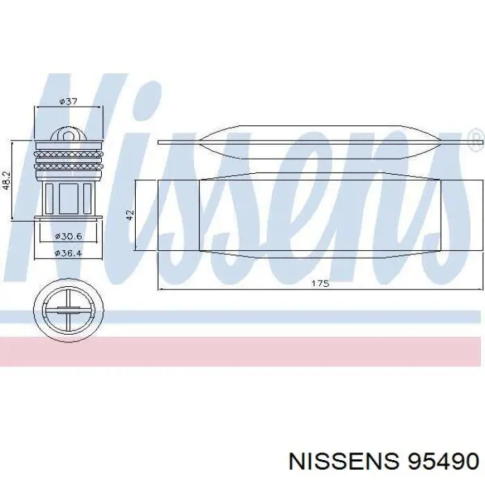 95490 Nissens receptor-secador del aire acondicionado