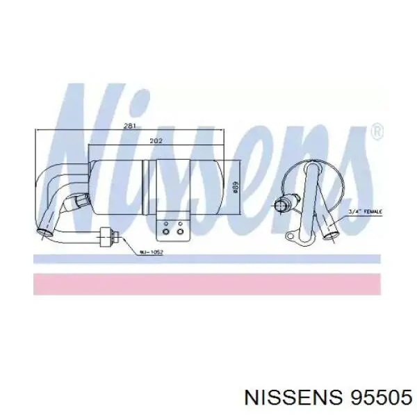 95505 Nissens receptor-secador del aire acondicionado