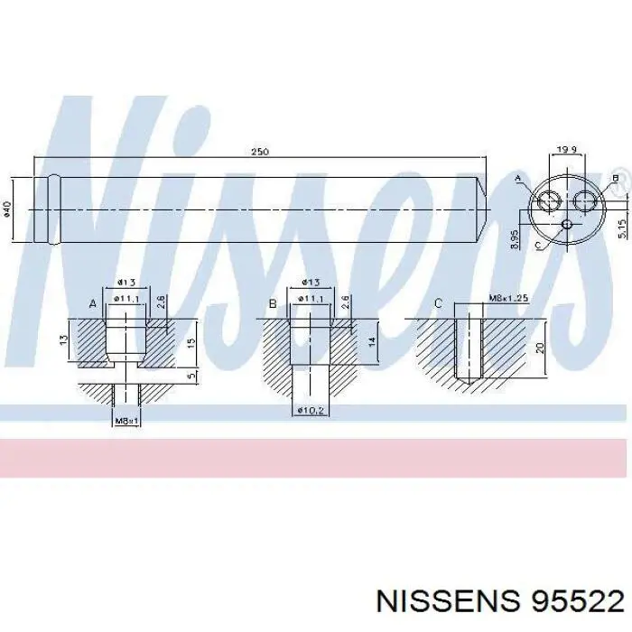 95522 Nissens receptor-secador del aire acondicionado