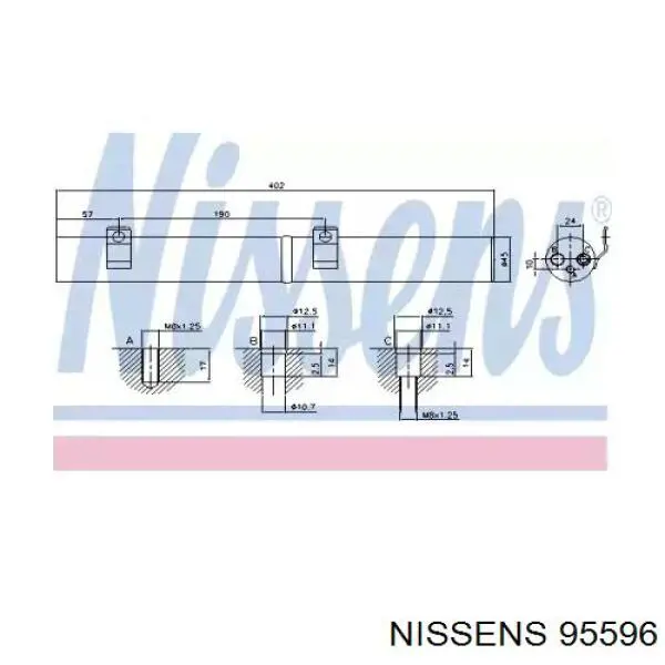 95596 Nissens receptor-secador del aire acondicionado