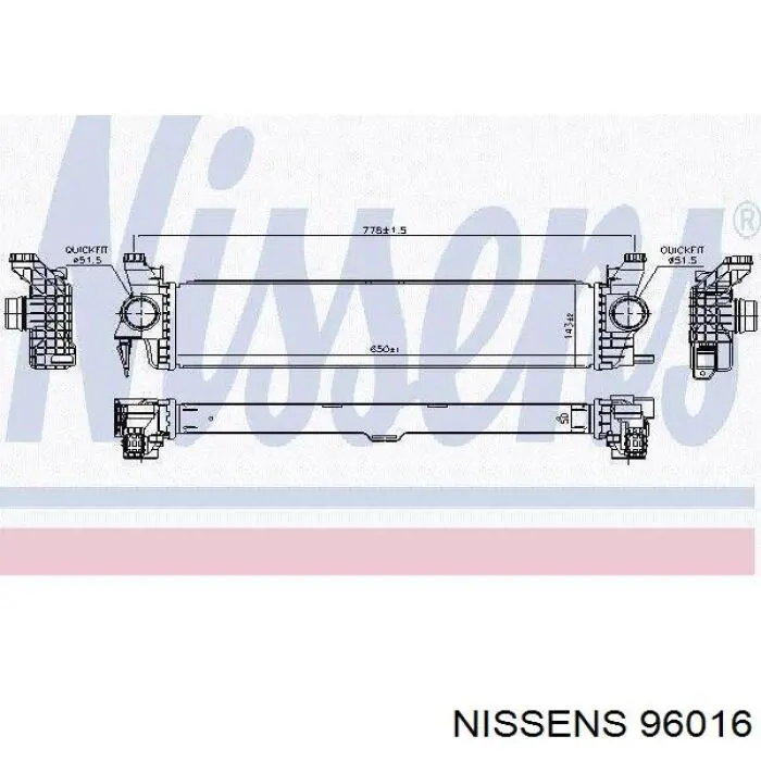 96016 Nissens Radiador de intercooler