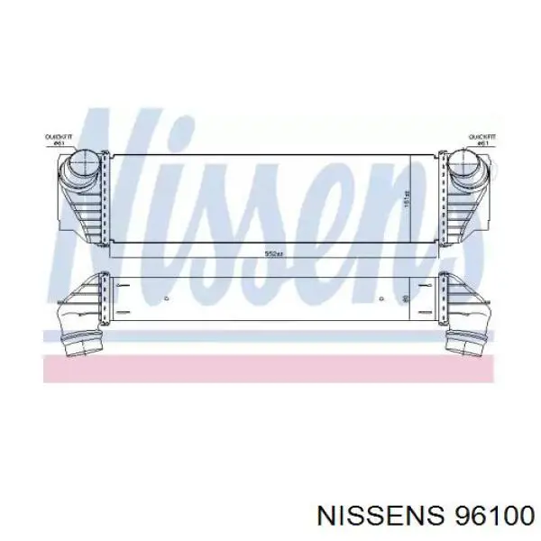 96100 Nissens radiador de aire de admisión