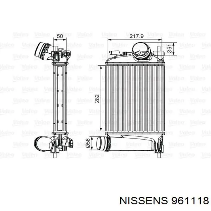 961118 Nissens radiador de aire de admisión