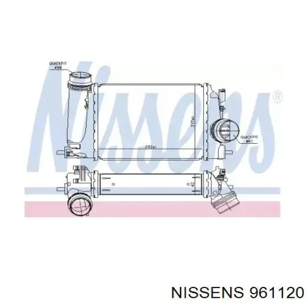 961120 Nissens radiador de aire de admisión