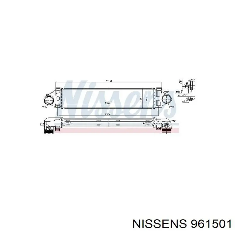 961501 Nissens Radiador de intercooler