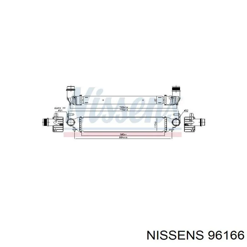 96166 Nissens radiador de aire de admisión