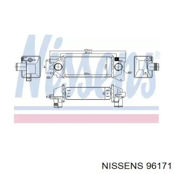 96171 Nissens radiador de aire de admisión