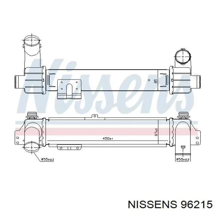 96215 Nissens radiador de aire de admisión