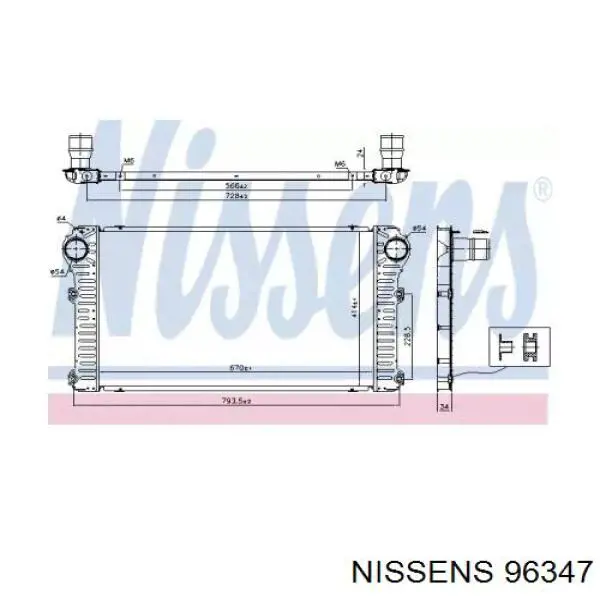 96347 Nissens radiador de aire de admisión