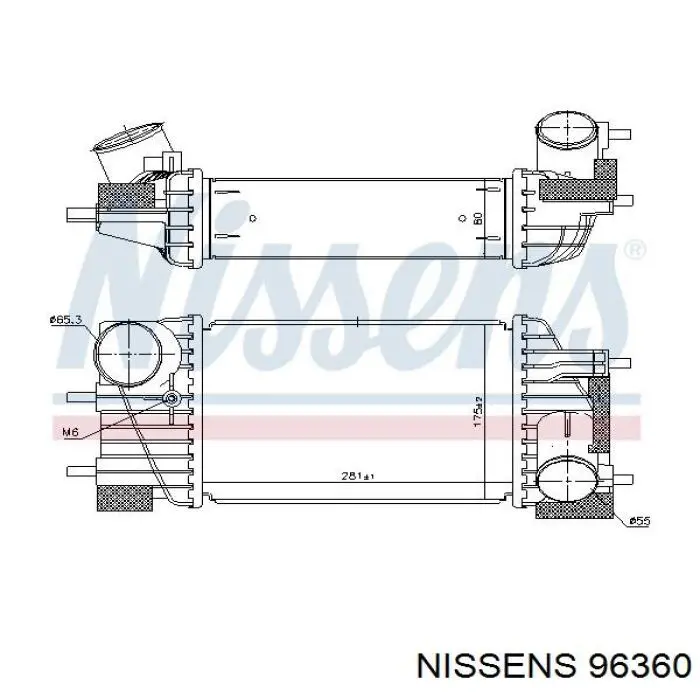 96360 Nissens radiador de aire de admisión