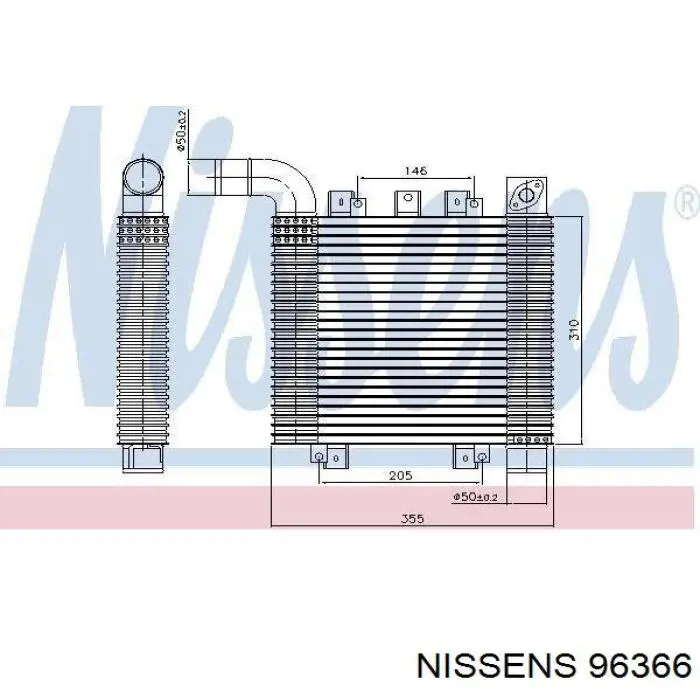 96366 Nissens radiador de aire de admisión