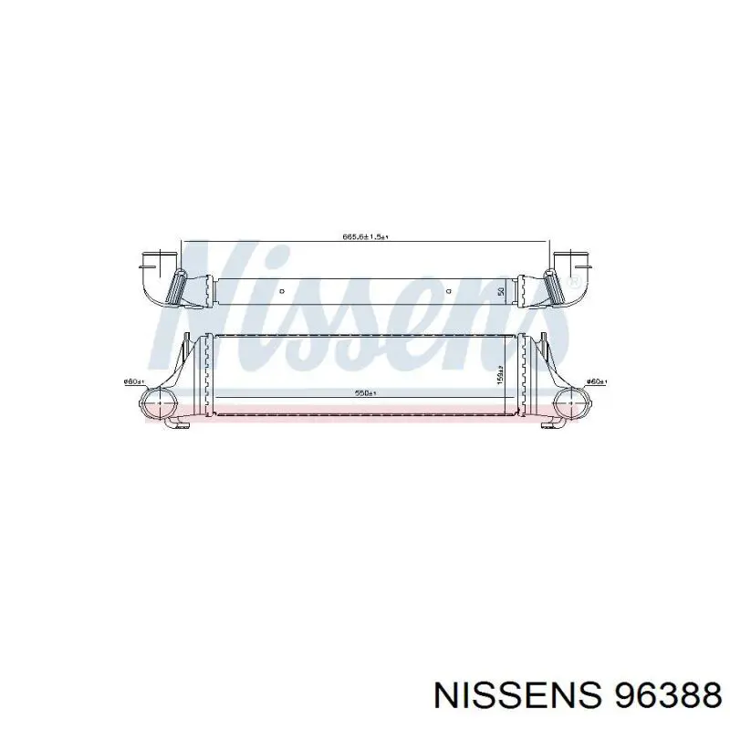 96388 Nissens radiador de aire de admisión