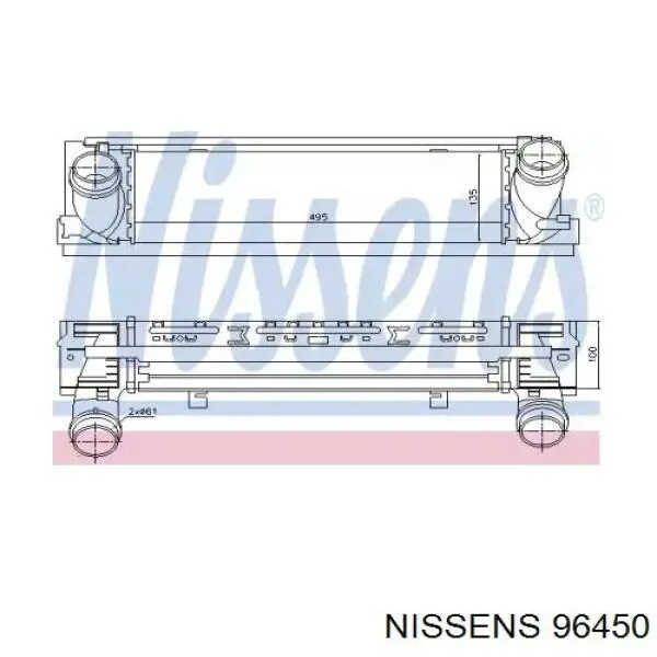 96450 Nissens Radiador de intercooler