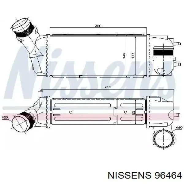 96464 Nissens radiador de aire de admisión