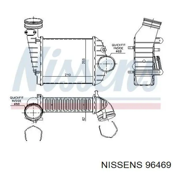 96469 Nissens radiador de aire de admisión