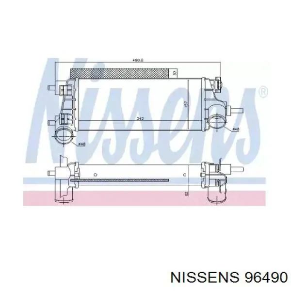 96490 Nissens radiador de aire de admisión