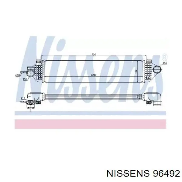 96492 Nissens radiador de aire de admisión