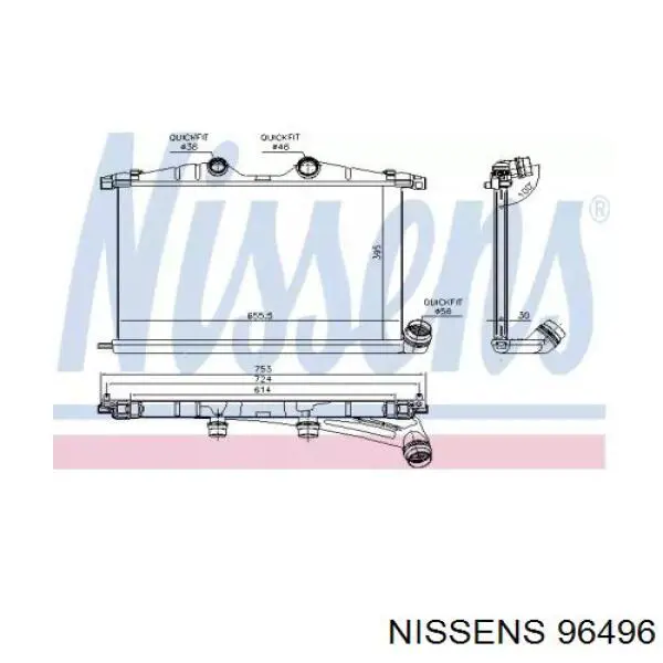 96496 Nissens Radiador de intercooler