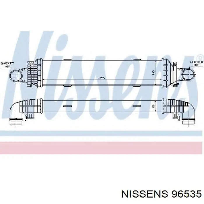 96535 Nissens radiador de aire de admisión