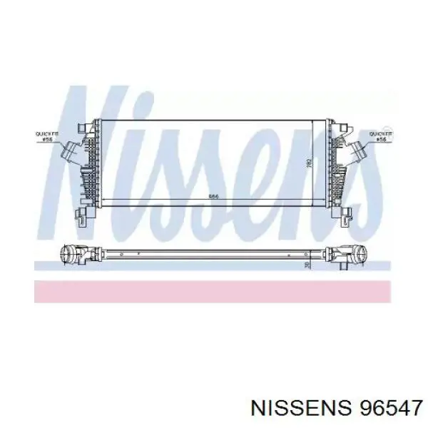 96547 Nissens radiador de aire de admisión