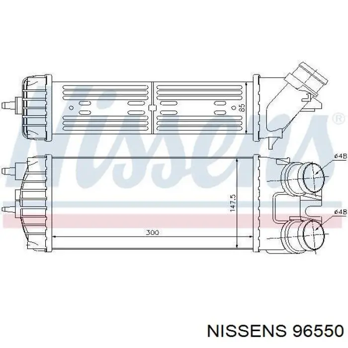 96550 Nissens radiador de aire de admisión