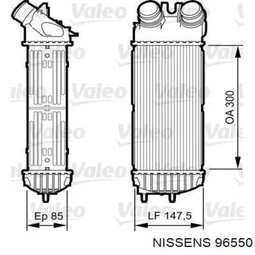 Intercooler 96550 Nissens