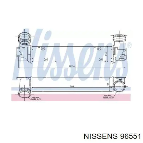 96551 Nissens radiador de aire de admisión