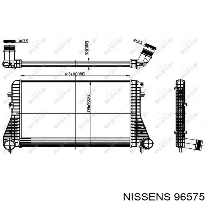 96575 Nissens Radiador de intercooler