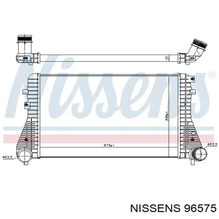 Radiador de aire de admisión Nissens 96575 precio, desde 137,08 EUR