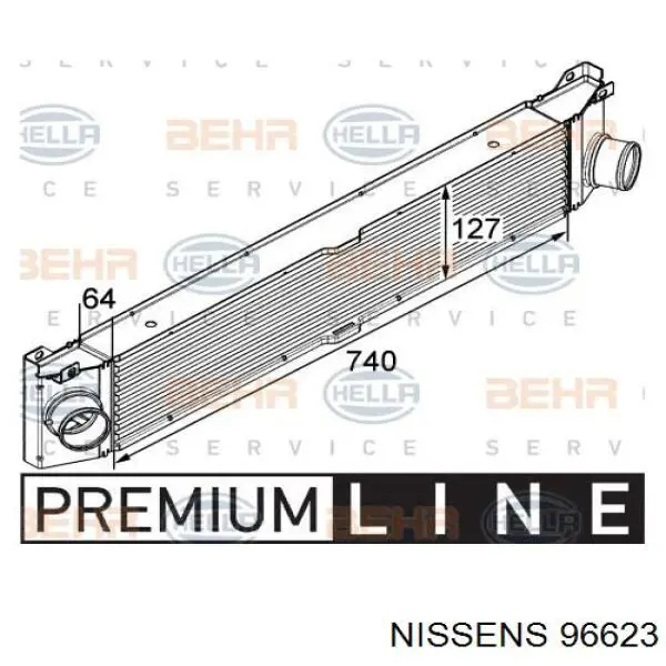 96623 Nissens radiador de aire de admisión