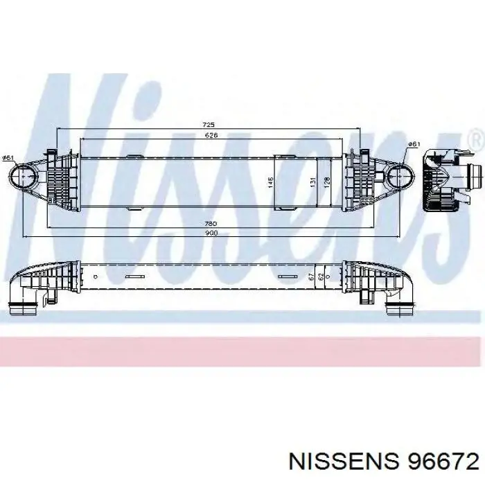 96672 Nissens radiador de aire de admisión