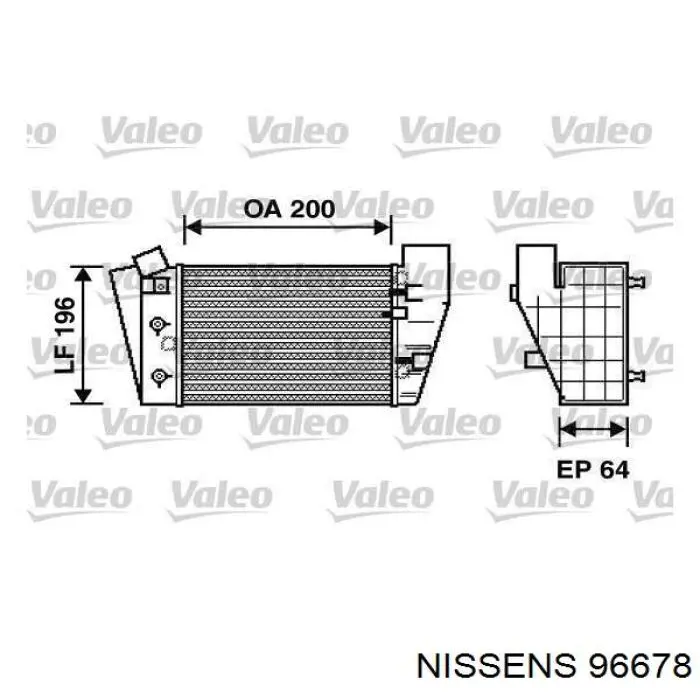 96678 Nissens radiador de aire de admisión