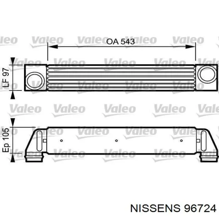 96724 Nissens radiador de aire de admisión