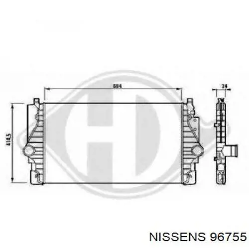 Radiador de aire de admisión Nissens 96755 precio, desde 141,46 EUR