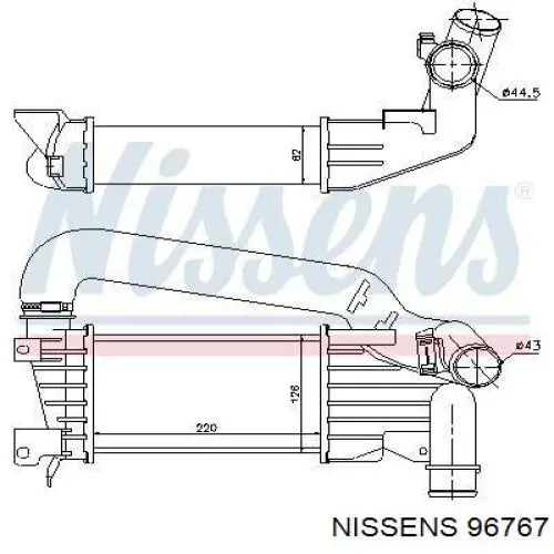 Radiador de aire de admisión Nissens 96767 precio, desde 69,33 EUR