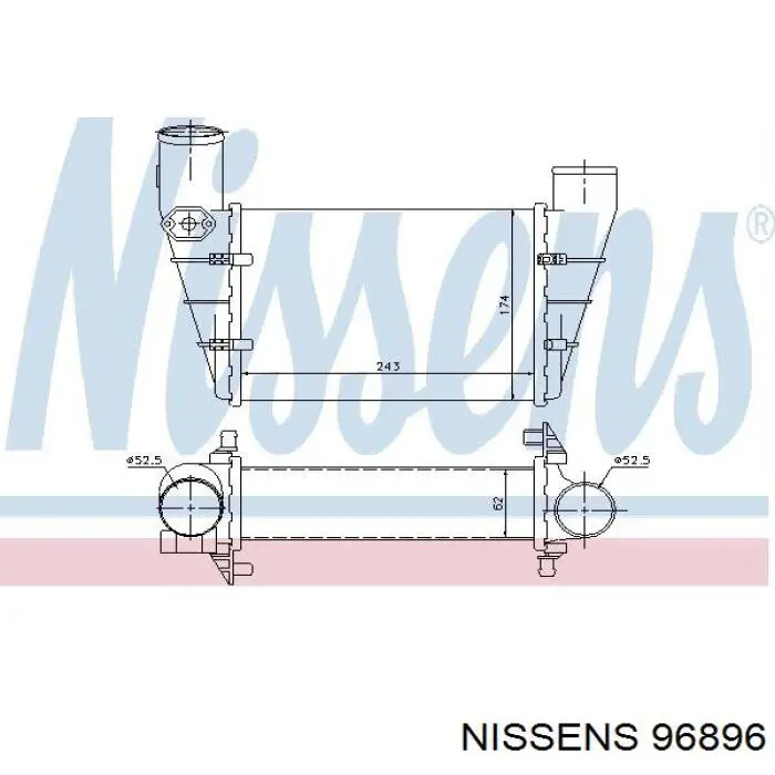Radiador de aire de admisión Nissens 96896