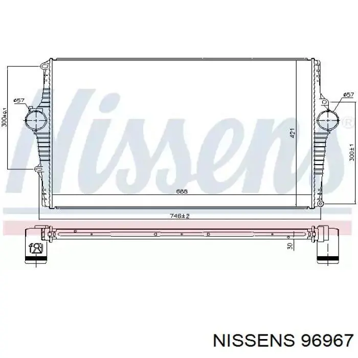 Radiador de aire de admisión Nissens 96967 precio, desde 598,22 EUR