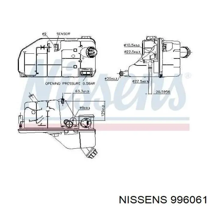 996061 Nissens botella de refrigeración