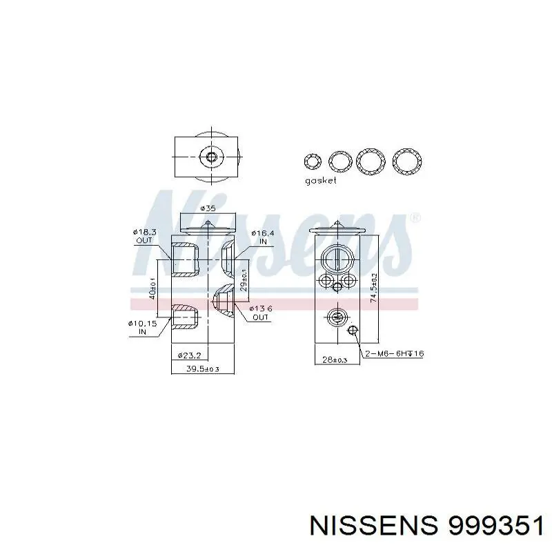 999351 Nissens válvula de expansión, aire acondicionado