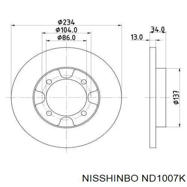 Disco de freno trasero Toyota Auris E15